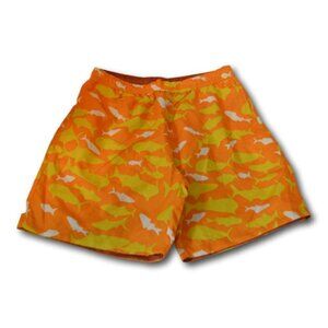 Mens Islandia Trunks Shorts Swimtrunks Reversible Orange Shark Size: Medium M